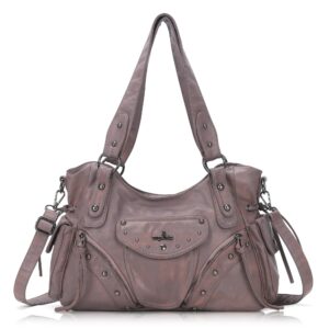 Faded Violet Vegan Leather Tote / Crossbody Bag