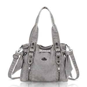 Angelkiss Vintage PU Tote Bag | Large Capacity Shoulder & Crossbody Handbag for Everyday Use